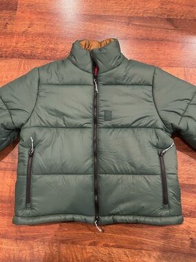 Topo Designs Women's Insulated Mountain Puffer Jacket Forest Green Size Medium